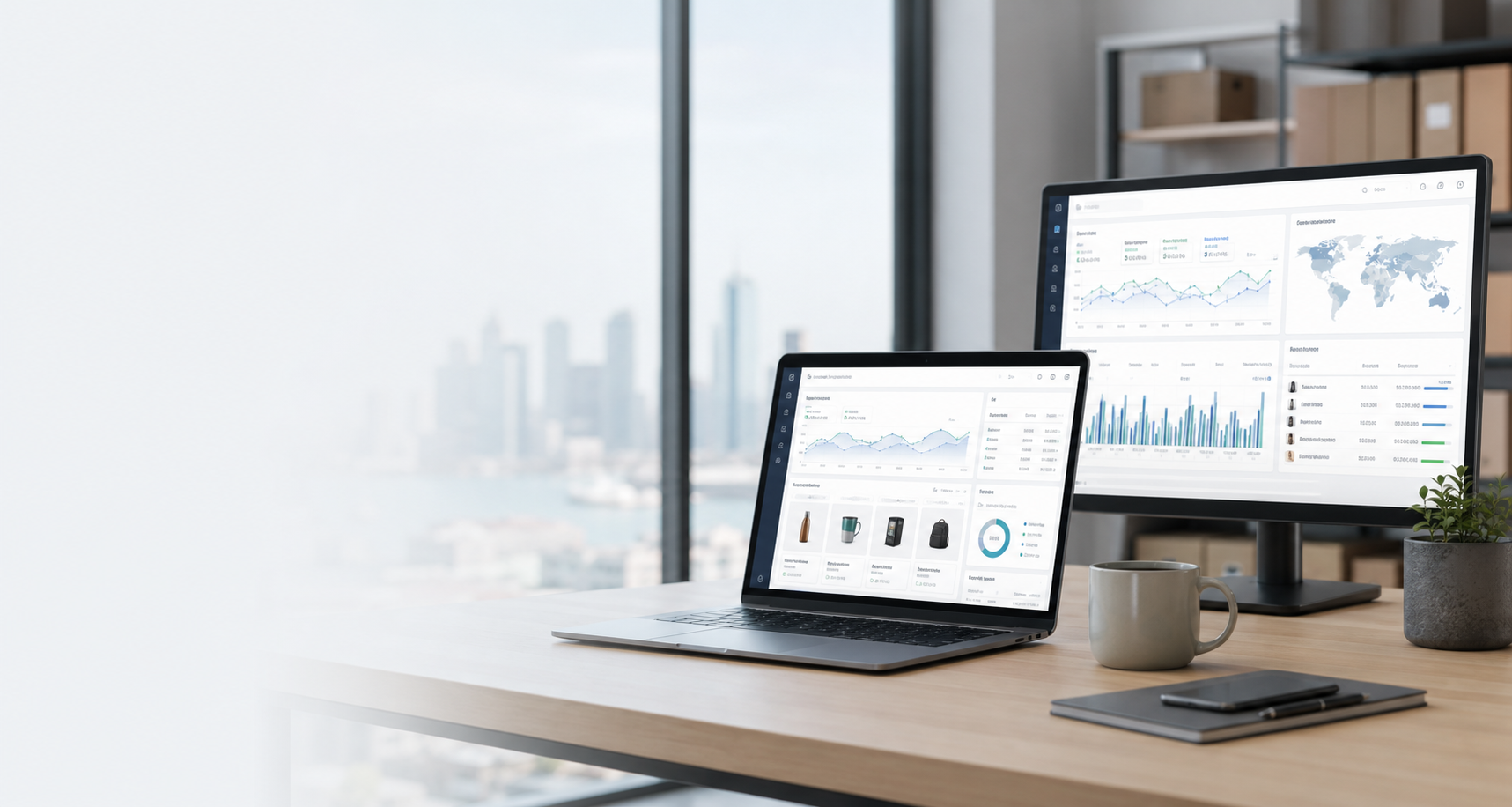Analytics dashboard on desktop devices